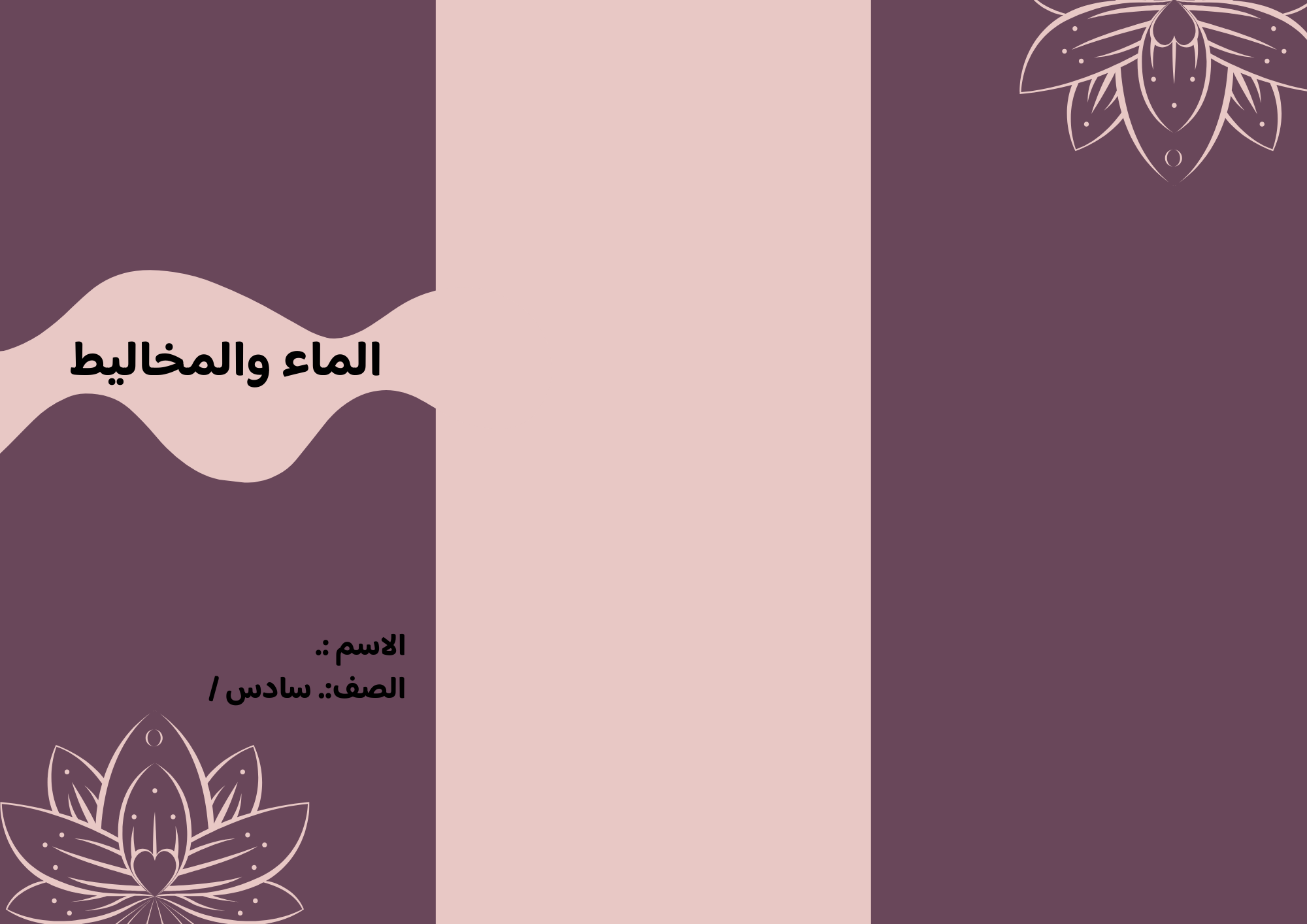 مطوية الماء والمخاليط صف سادس الفصل الدراسي الثالث