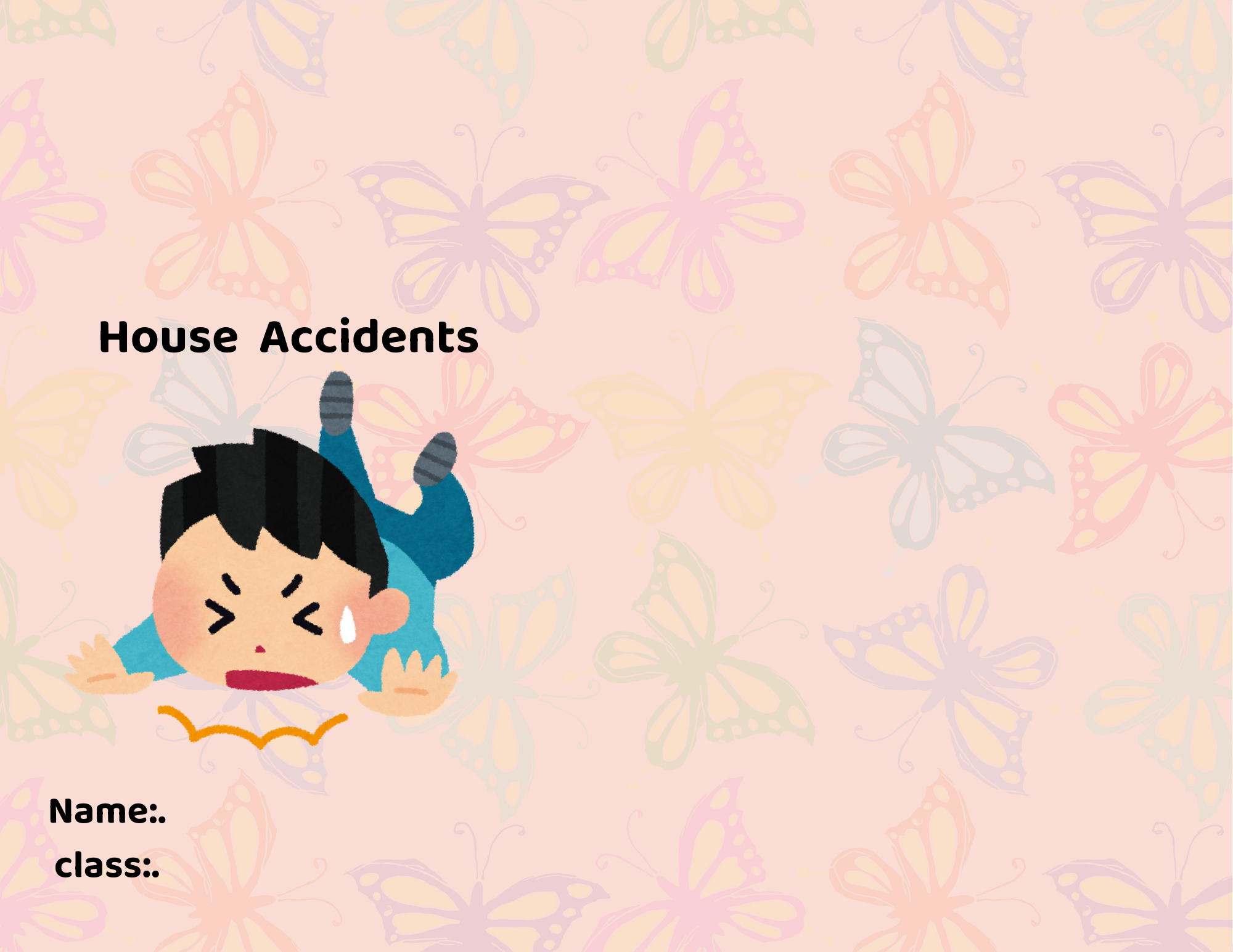 مطوية House  Accidents صف رابع الفصل الدراسي الثالث 