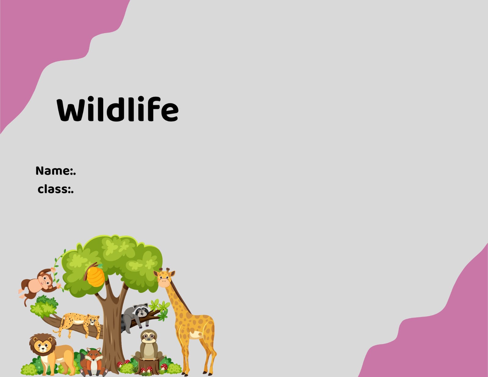 مطوية wild lifeصف رابع الفصل الدراسي الثالث