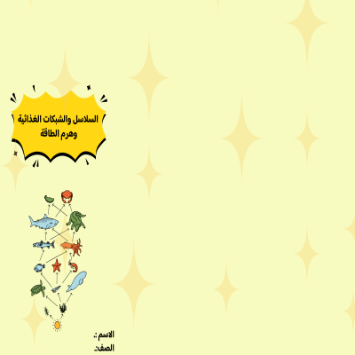 مطوية السلاسل والشبكات الغذائية وهرم الطاقة صف سادس الفصل الدراسي الثاني