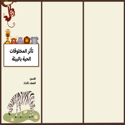 مطوية تأثر المخلوقات الحية بالبيئة صف ثالث الفصل الدراسي الأول