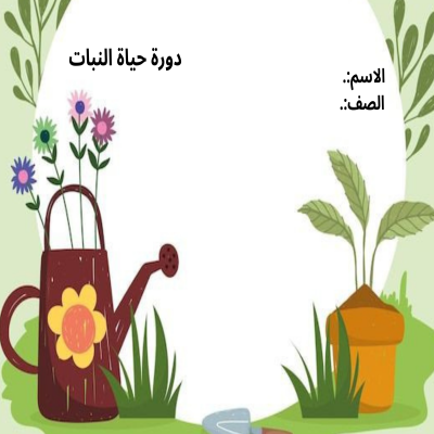 مطوية دورة حياة النبات صف ثالث الفصل الدراسي الأول
