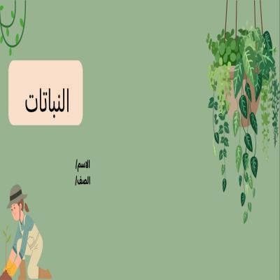 مطوية النباتات صف خامس الفصل الدراسي الأول