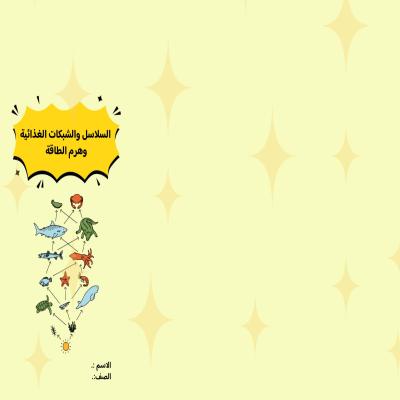 مطوية السلاسل والشبكات الغدائية وهرم الطاقة صف سادس الفصل الدراسي الأول