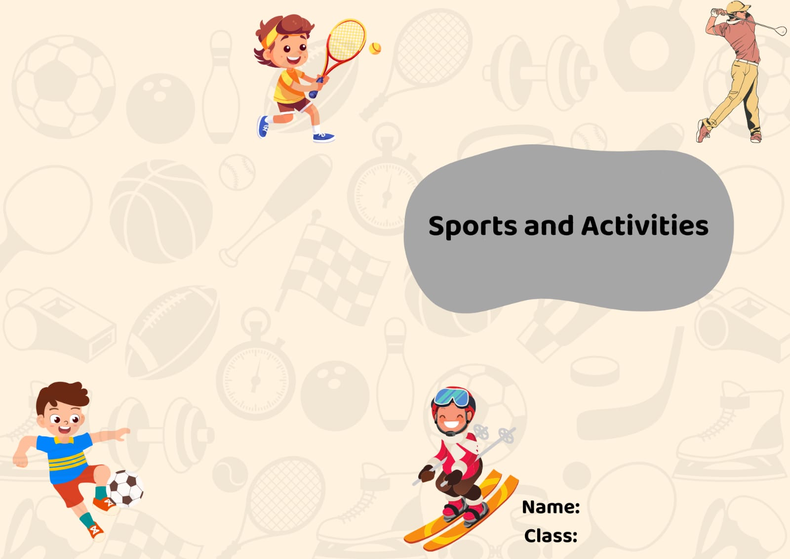 مطوية sports and Activities صف ثالث الفصل الدراسي الأول