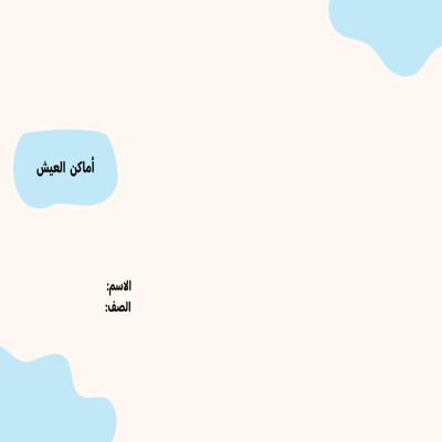 مطوية فصل أماكن العيش صف أول الفصل الدراسي الأول