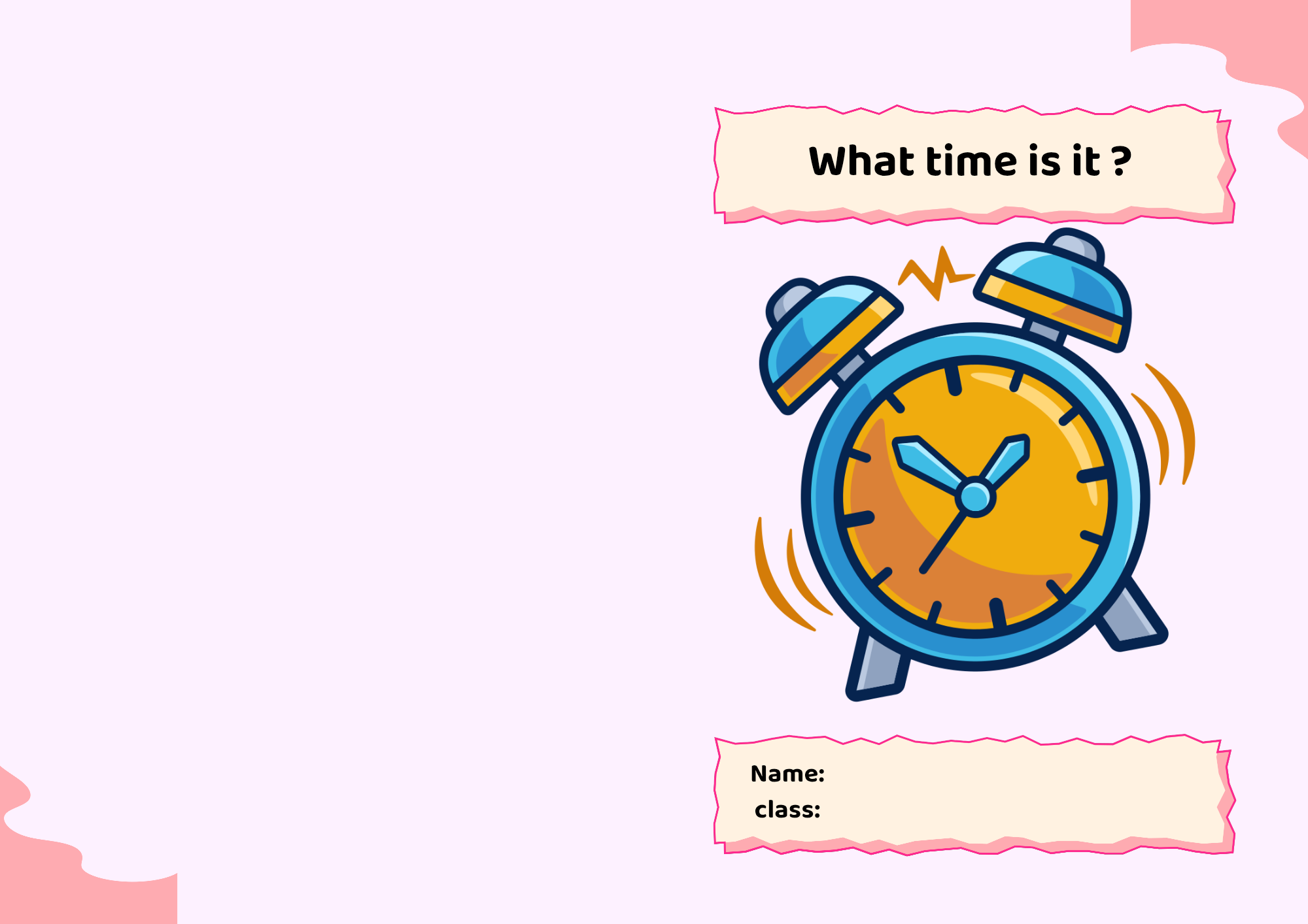 مطوية  what time is it صف ثالث تصميم اخر