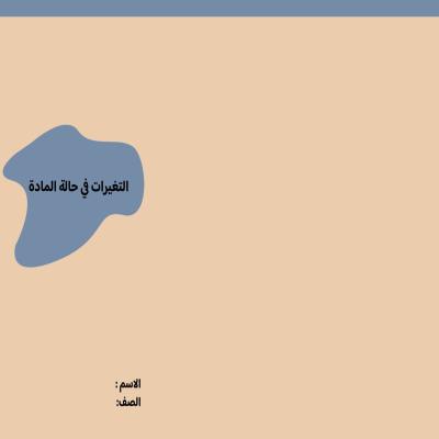 مطوية التغيرات في حالة المادة صف خامس الفصل الدراسي الثاني 