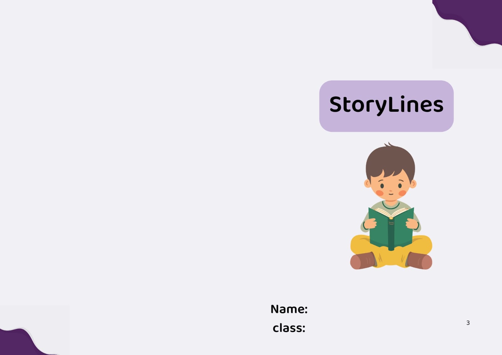 مطوية storylinesصف خامس الفصل الدراسي الثاني 