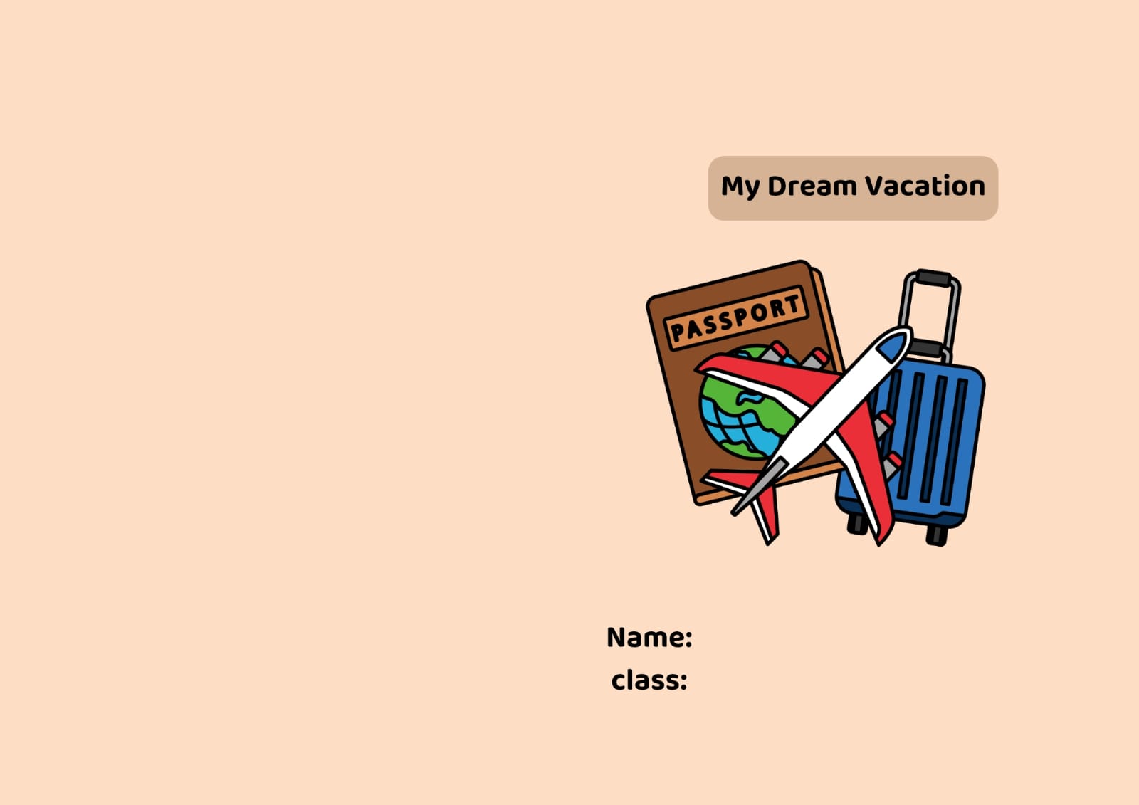 مطوية My Dream Vacation صف ثالث الفصل الدراسي الثاني 