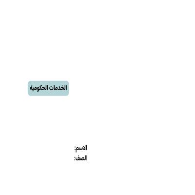 مطوية الخدمات الحكومية صف خامس الفصل الدراسي الثاني 