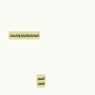 مطوية الصناعة والتجارة والخدمات صف خامس الفصل الدراسي الثاني 